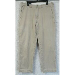 Mens Ralph Lauren Preston Pants Flat Front Size 34x30 Cotton Dress Pants Beige‎